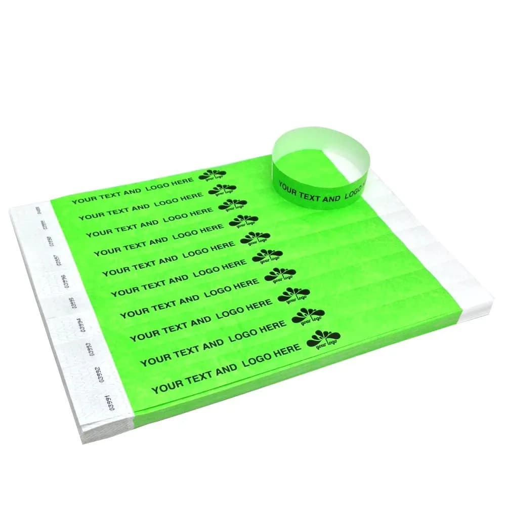 19mm Customizable Tyvek Paper Single Color Wristbands